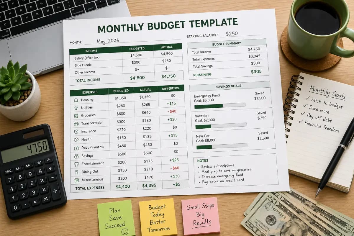 Monthly budget template: Free guide to organize your money